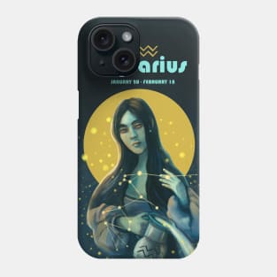 Birth chart aquarius artwork Phone Case