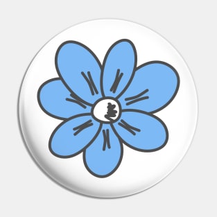 blue flower Pin