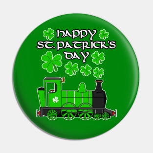 St. Patrick's Day Steam Train Model Railroad Enthusiast Pin