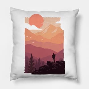 Sun Rises Over The Big Mountain - Wanderlust Pillow