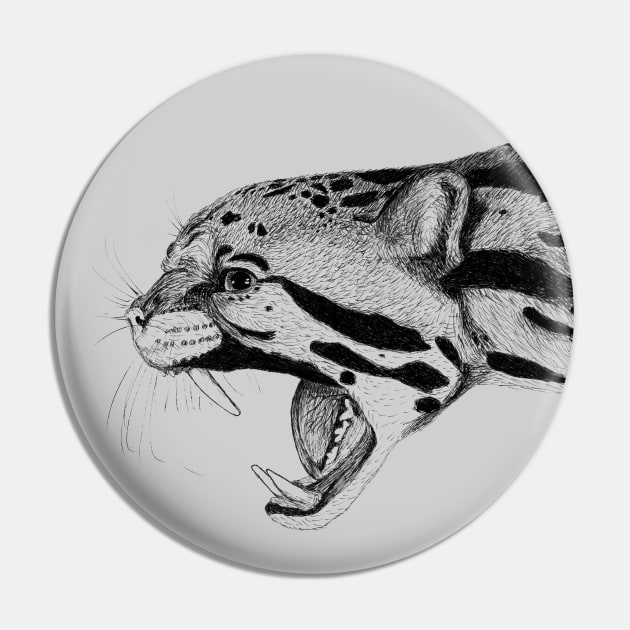 Clouded Leopard (grey) Pin by jitkaegressy