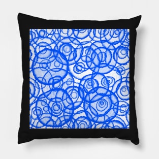 Blue watercolor blobs Pillow