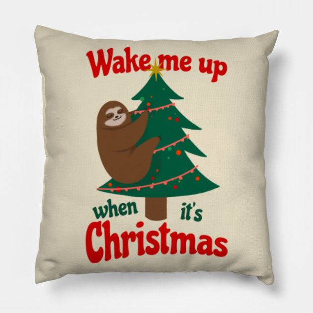 sloth christmas pillow
