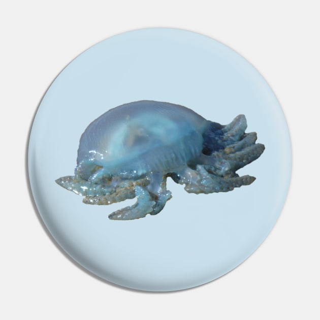 Blue Jellyfish on the Beach Pin by KaSaPo