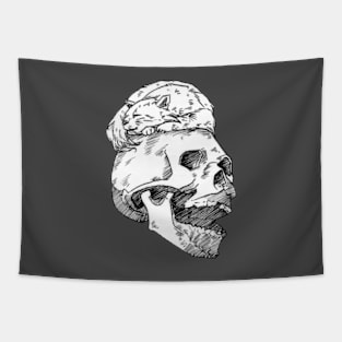 Skull and cat Tapestry