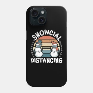 Snowcial Distancing - Funny Christmas Thanksgiving 2020 Vintage Retro Sunset Phone Case