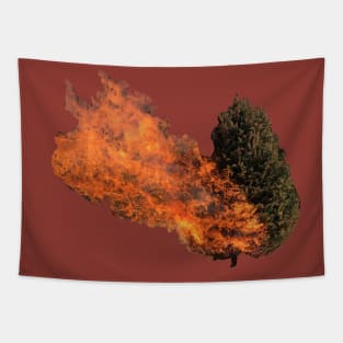 Christmas Tree Fire 2020 Tapestry