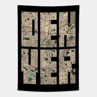 Denver, USA City Map Typography - Vintage Tapestry