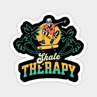 Skull Skate Therapy Magnet