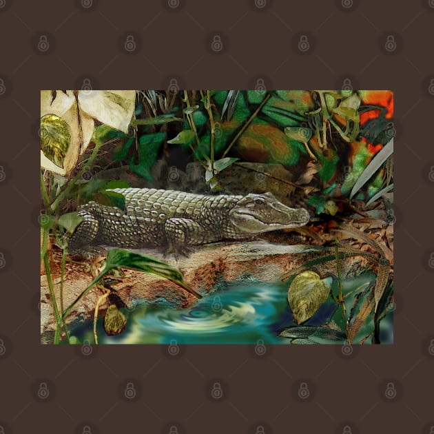 Alligator art. Birthday gift by BarbaraGlebska