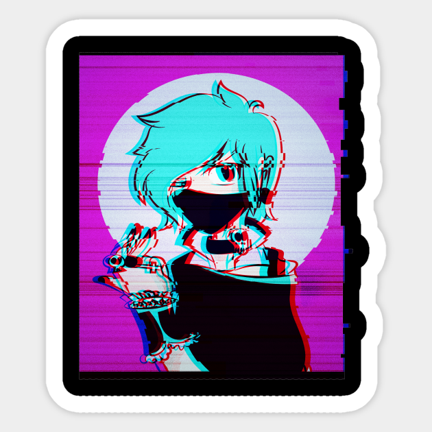 Sad Anime Goth Girl Aesthetic Eboy Egirl Gift Gothic Anime Girl Sticker Teepublic