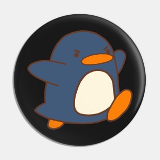 Angry Running Penguin Pin