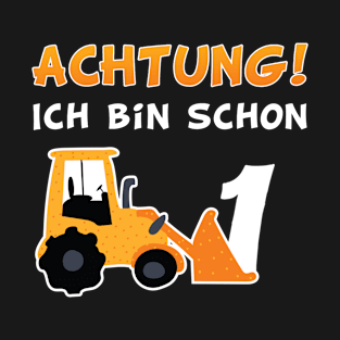 Bagger Junge Kinder 1 Geburtstag 1 Jahr T-Shirt