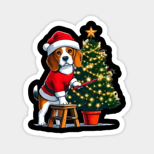 Beagle Dog Christmas Magnet