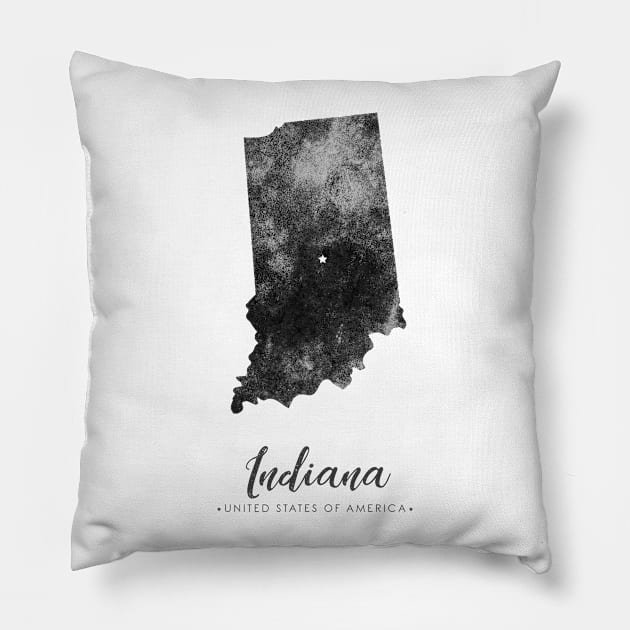 Indiana state map Pillow by StudioGrafiikka