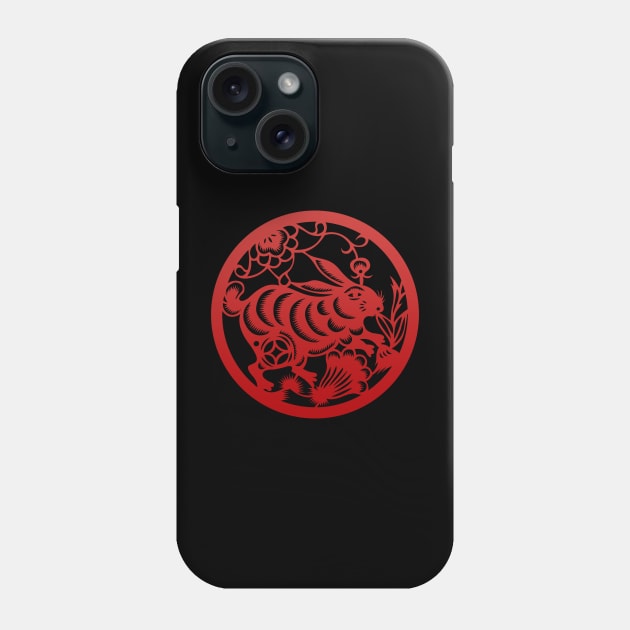 Chinese Zodiac Rabbit in Red Phone Case by Takeda_Art