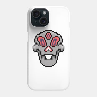 Pixel retro game skull boss 8 bit Phone Case