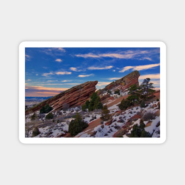 Red Rocks Sunrise Magnet by elevatelifellc