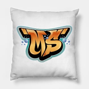 MS graffiti letters Pillow