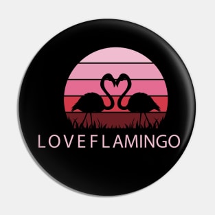 Love flamingo vintage Pin