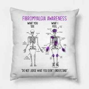 Fibromyalgia Awareness Skeleton Pillow