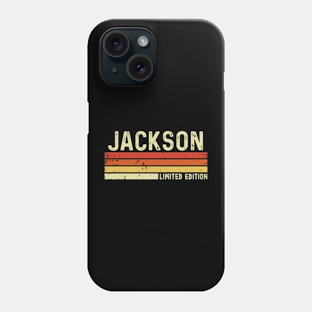 Jackson First Name Vintage Retro Gift For Jackson Phone Case by CoolDesignsDz