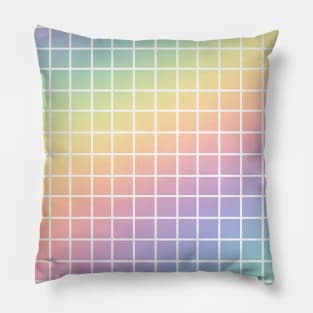 Rainbow colorful grid cute aesthetic Pillow