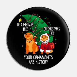 Funny Meme Cats Christmas Men Kids Women Cat Ugly Christmas Pin