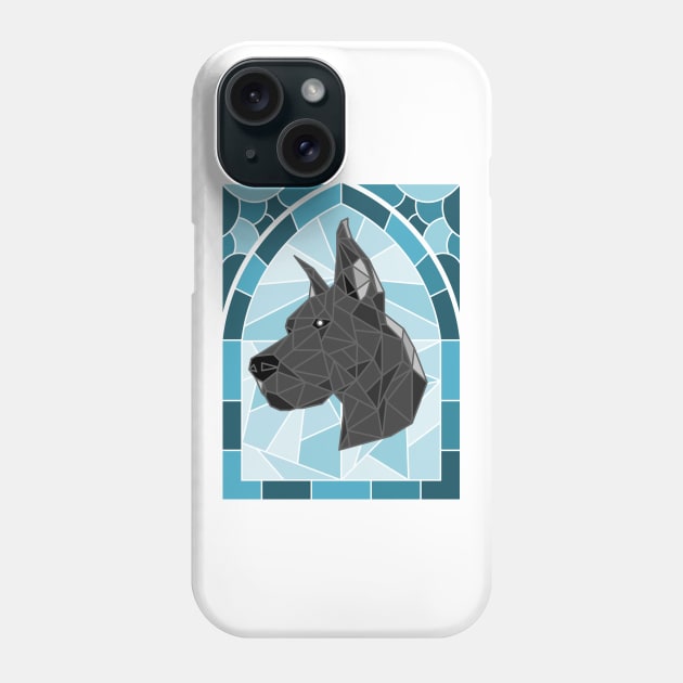 Stained Glass Blue Great Dane Phone Case by inotyler