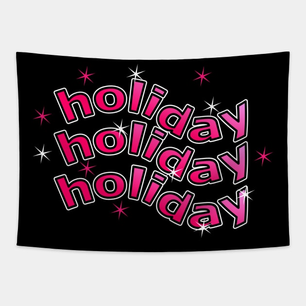 Holiday text t-shirt Tapestry by AlfinStudio