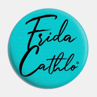 Acqua Text B back Cat Frida Cathlo version of - Frida Kahlo Pin