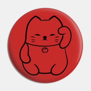 Classic Lucky Cat pop art cute design line art Illustration Pin