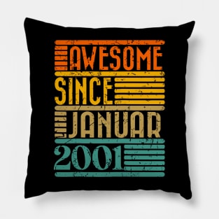 Awesome Since January 2001 23 Years Old 23th Birthday Pillow