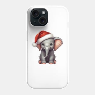 Cute Baby Elephant Santa Phone Case