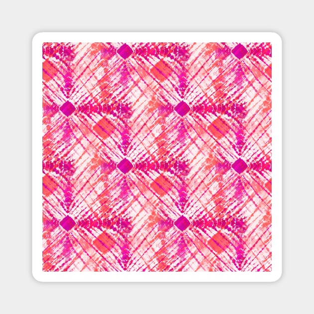 Pink and Orange Digital Shibori Magnet by KirstenStar 