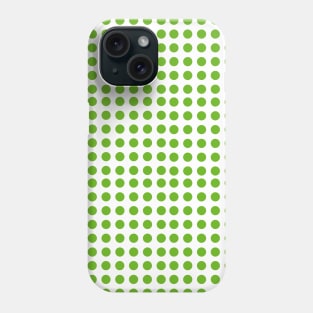 Green Polka Dots on White Background Phone Case