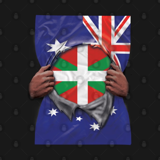 Bilbao Flag Australian Flag Ripped - Gift for Basque From Bilbao by Country Flags