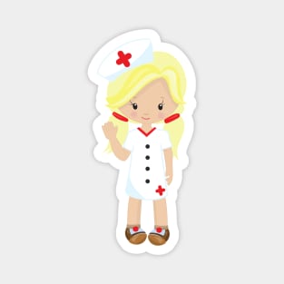 Nurse, Medicine, Doctor, Cute Girl, Blonde Hair Magnet