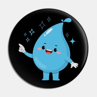 Water Droplets Pin