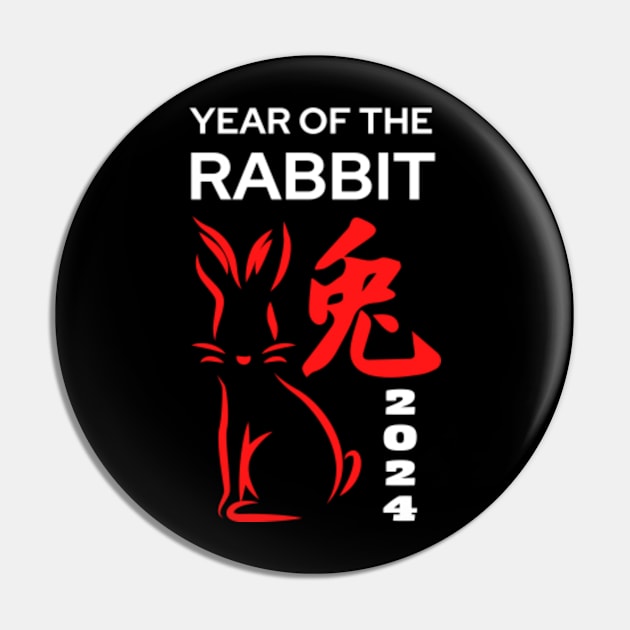 year of the rabbit 2024 Rabbit Lover Pin TeePublic