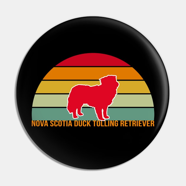 Nova Scotia Duck Tolling Retriever Vintage Silhouette Pin by khoula252018