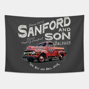 Sanford and Son We buy and Sell Junk Beat Up Red Truck Tapestry