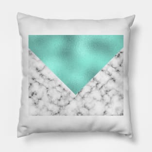 Mint marble IX Pillow