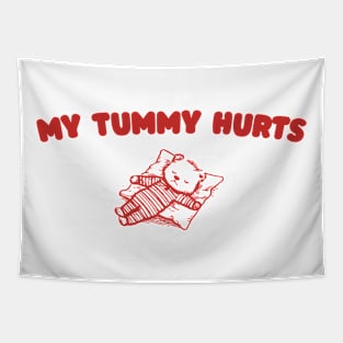 My Tummy Hurts T Shirt, Tummy Ache Tee, Meme T Shirt, Vintage Cartoon T Shirt, Aesthetic Tee, Unisex Tapestry