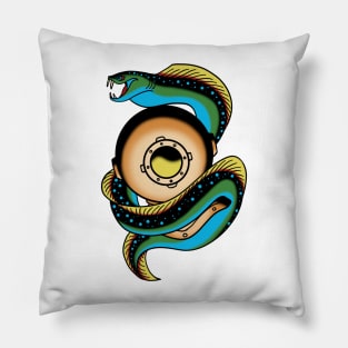 Moray eel and the diver Pillow