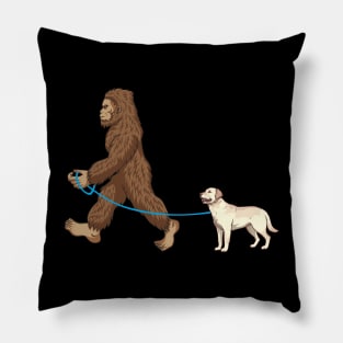 Bigfoot Dog Walk Labrador - Sasquatch Dog Lovers Pillow