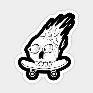 skull on skateboard Magnet