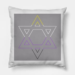 Star of David Non binary pride Pillow