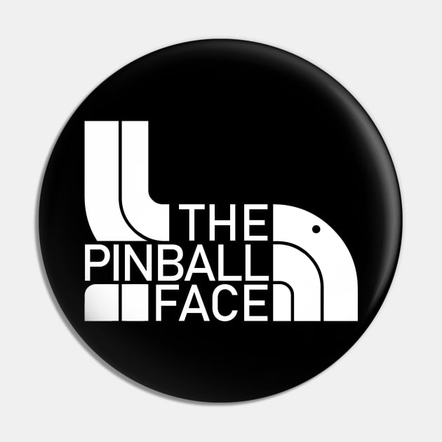 THE PINBALL FACE white Pin by Uwantmytees