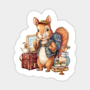 Watercolor Adventure Squirrel #5 Magnet